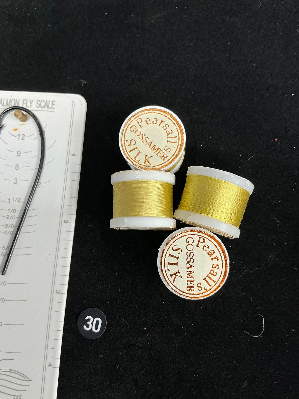 Thumbnail: VINTAGE Pearsall's Gossamer  Silk  Fly Rod Wrap #20 Light Olive