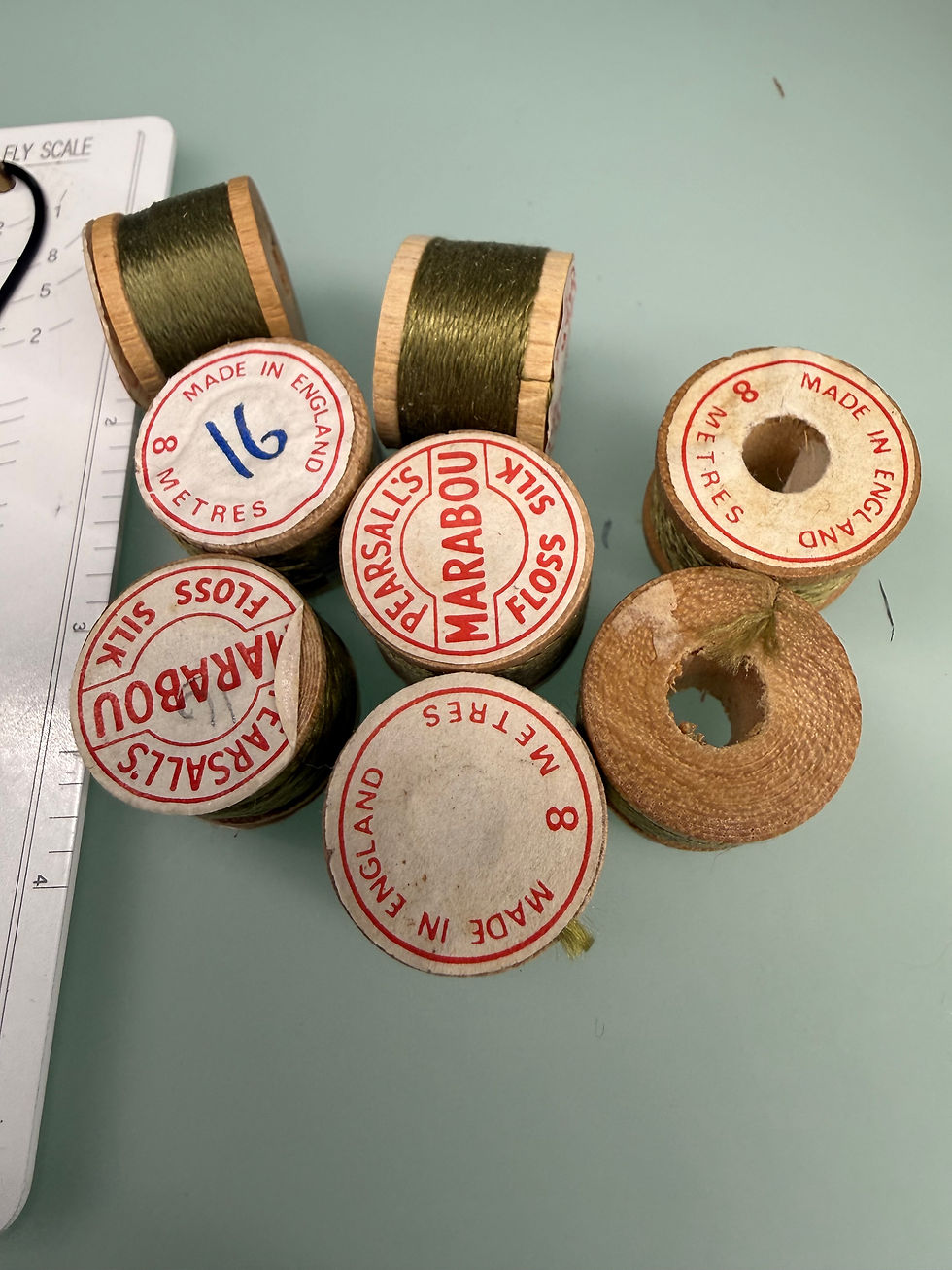 Thumbnail: Antique Wooden Spool Pearsall's Marabou  Silk Floss