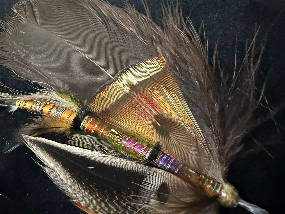 Thumbnail: Splash Golden  Pheasant Tippets RARE RARE
