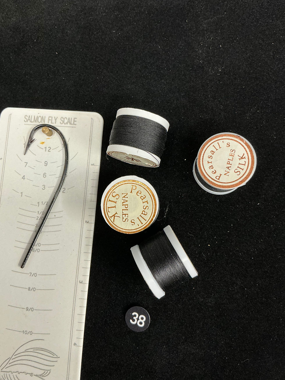 Thumbnail: VINTAGE Pearsall's Naples Silk  Fly Rod Wrap Black