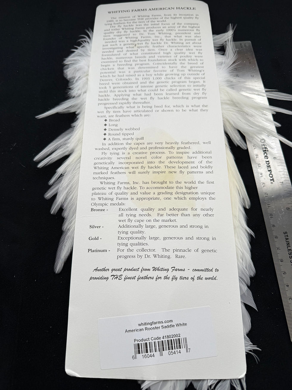 Thumbnail: Vintage Whiting American Genetic Saddle Hackle from Cullen Collection S18