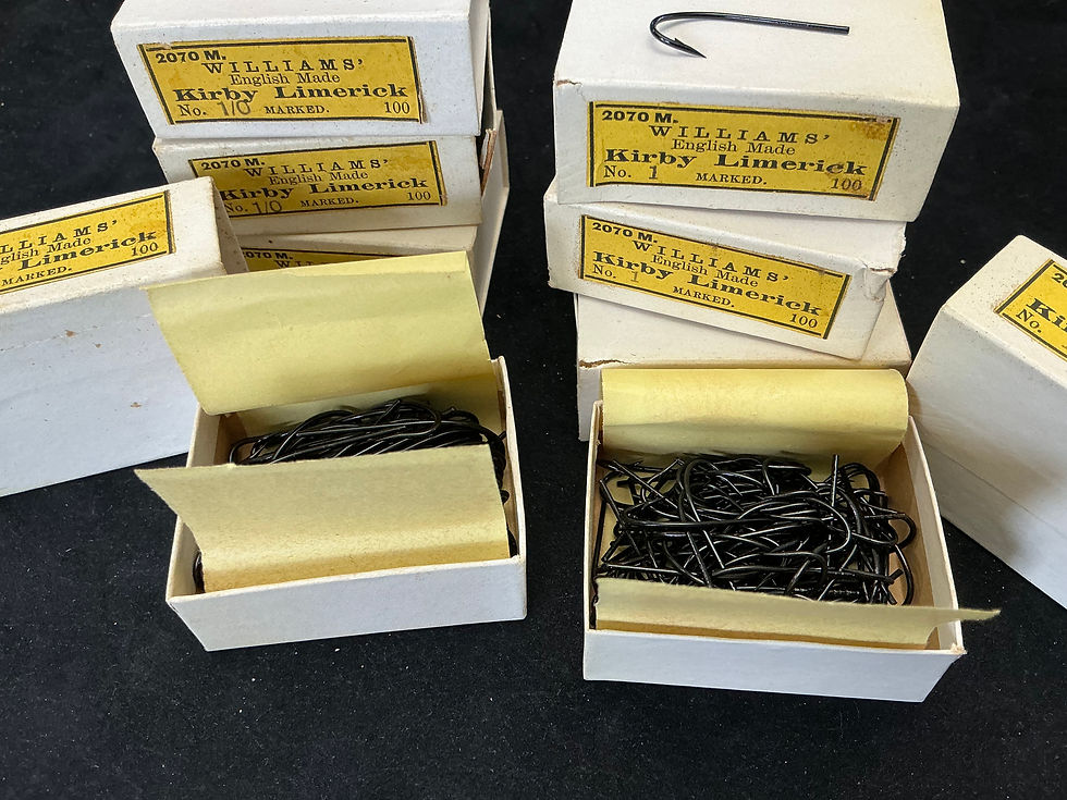Thumbnail: Vintage William's English made Kirby Limerick  Blind Eye Japanned Hooks