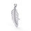 Küçük resim: 925 Silver Feather Pendant Boho Necklace with CZ Charm, Handmade Jewelry