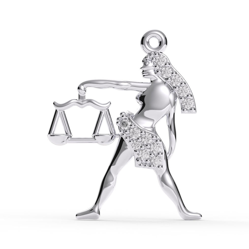 Libra Zodiac Pendant in 925 Sterling Silver with Scales Charm, Astrology Gift