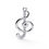 Küçük resim: Treble Clef Pendant in 925 Sterling Silver with CZ Charm