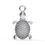 Küçük resim: Sterling Silver Sea Turtle Necklace, CZ Diamond Ocean Jewelry