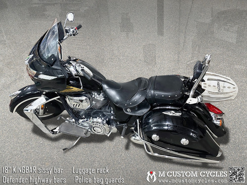 YHMOTO 17" Detachable Passenger Backrest Sissy Bar For Indian