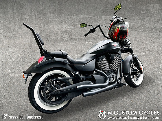 TCMT Black Sissy Bar & Passenger Seat & Foot Pegs Kit – Fit Victory Gunner, Judge, Vegas