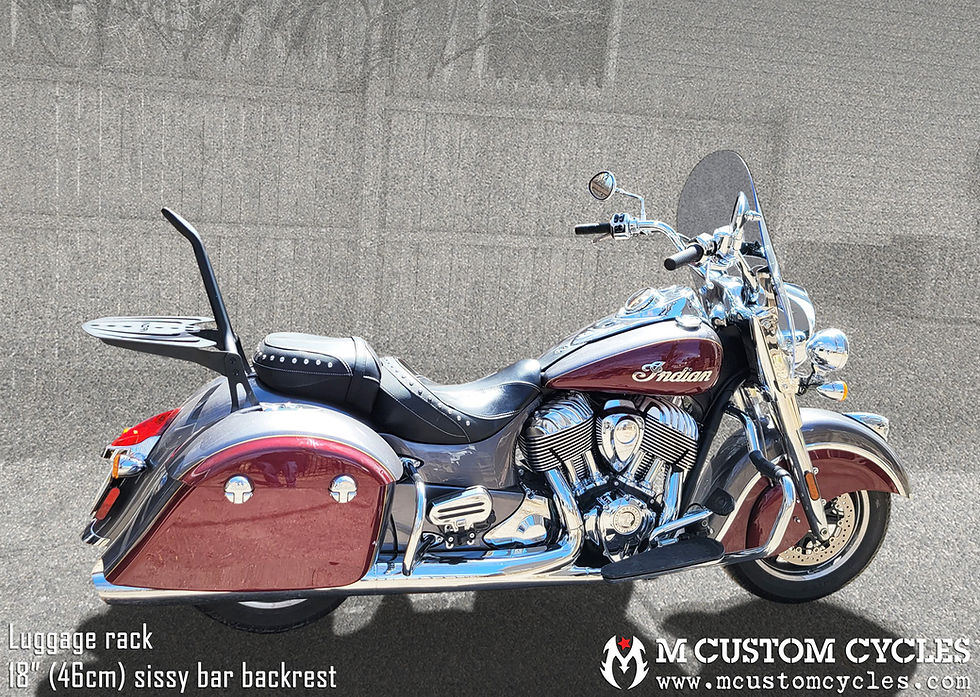 Thumbnail: Indian Springfield motorcycle sissy bar passenger backrest and luggage rack