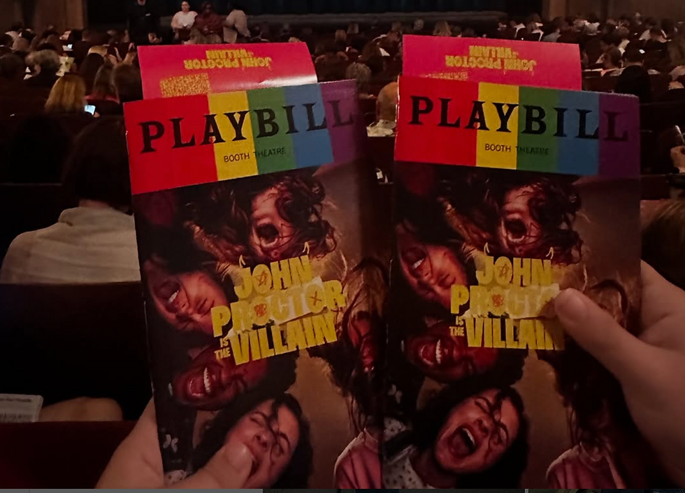 Ariana Glaser attends a Saturday matinee of John Proctor is the Villain with friend Jake Sperling. (Photo Credit: Ariana Glaser)