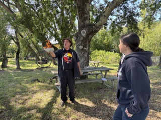 Sky Road Webb of the Coast Miwok sharing fire with FIRE Foundry recruits.