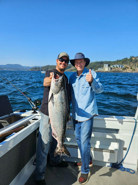 Salmon Fishing success Vancouver Island charter boat