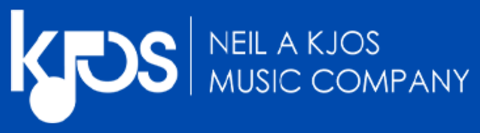 Neil A Kjos Logo with Blue Background