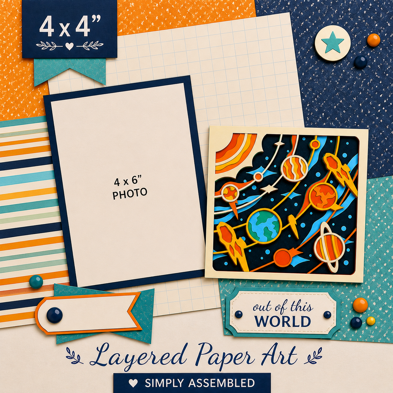 Out of This World – 4x4 Layered Paper Art