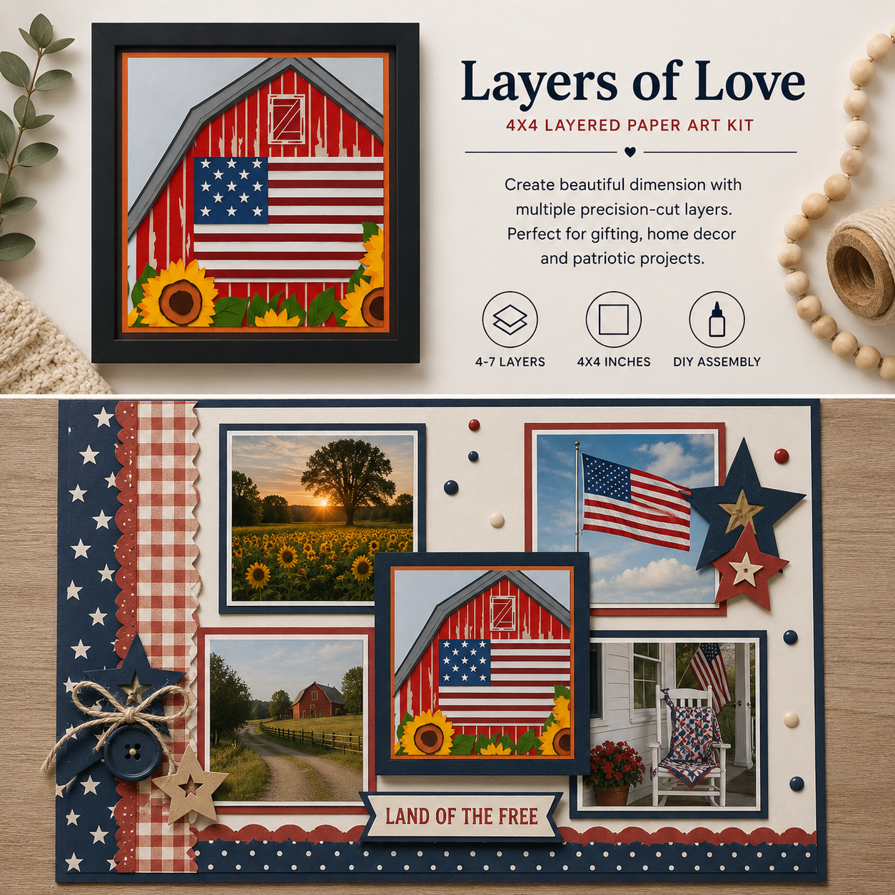 Layers of Love Patriotic Barn