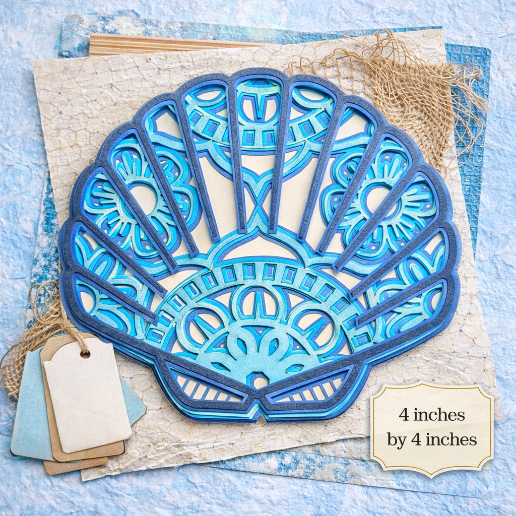 Layered Statement Piece Seashell - Blue