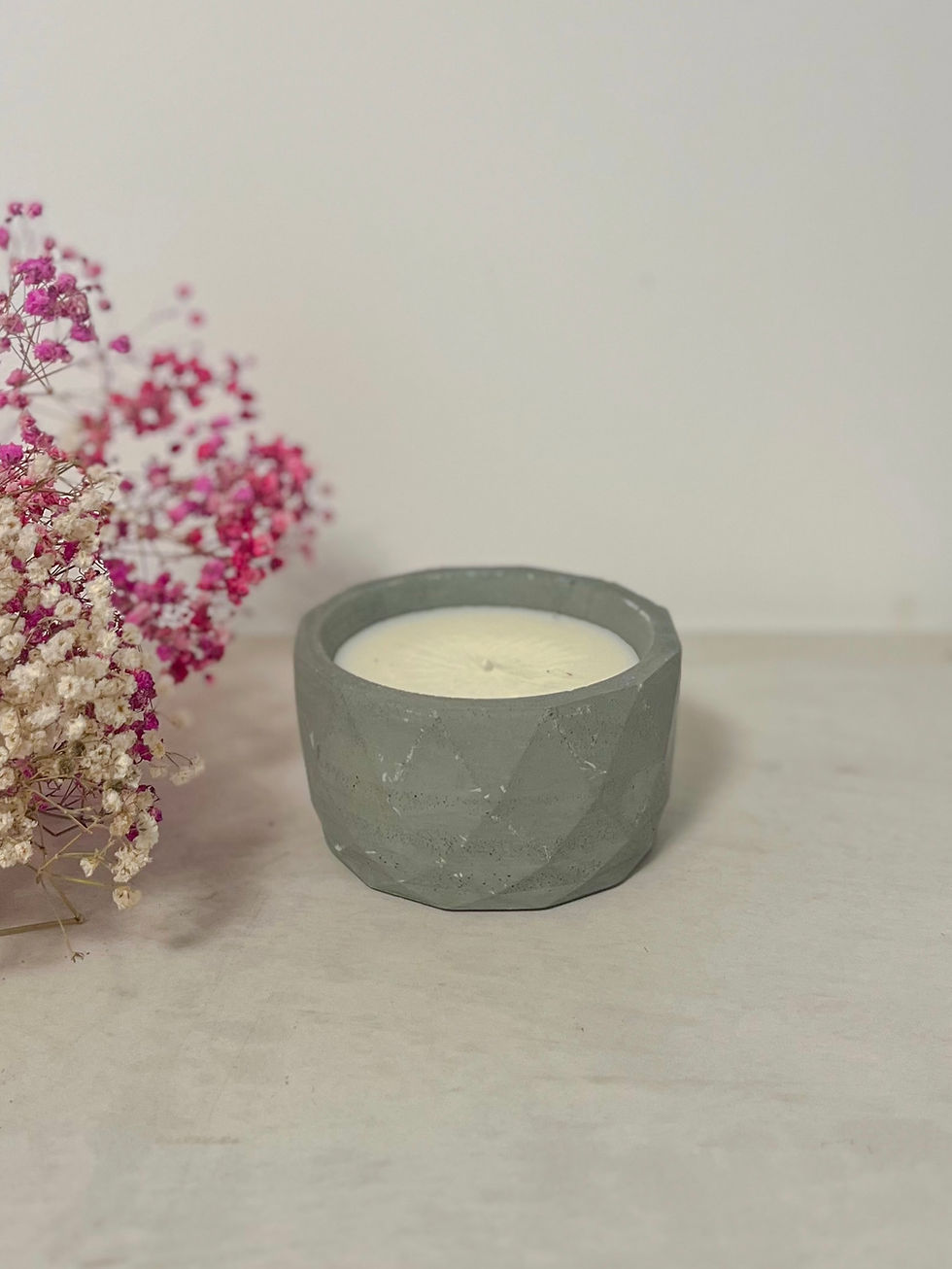 Thumbnail: Candles in Pots - Large Geometric Concrete Candle