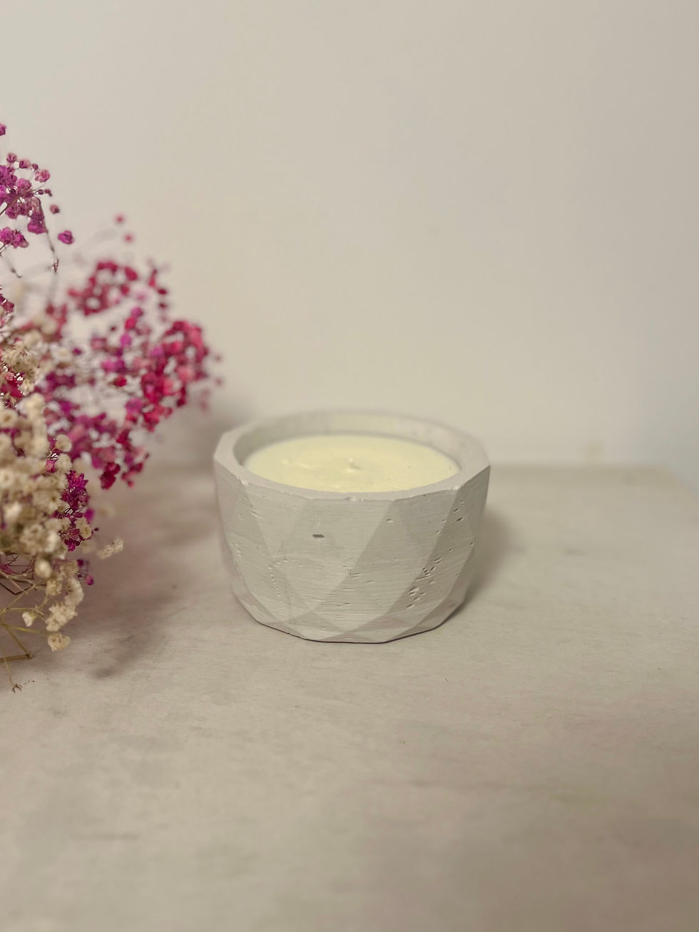 Thumbnail: Candles in Pots - Large Geometric Concrete Candle