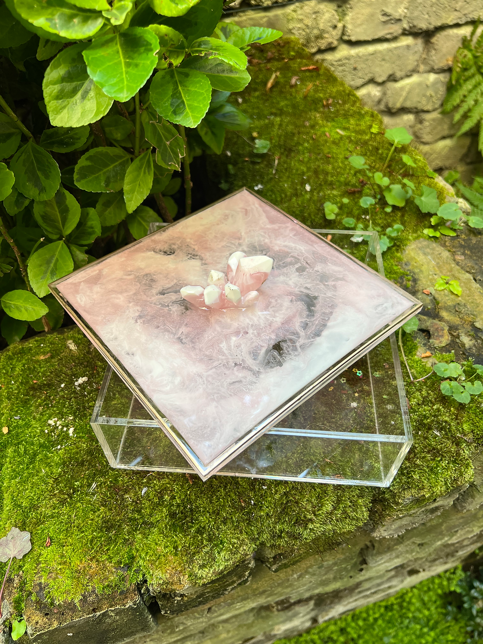 Thumbnail: Pink marble effect box with Crystal lid