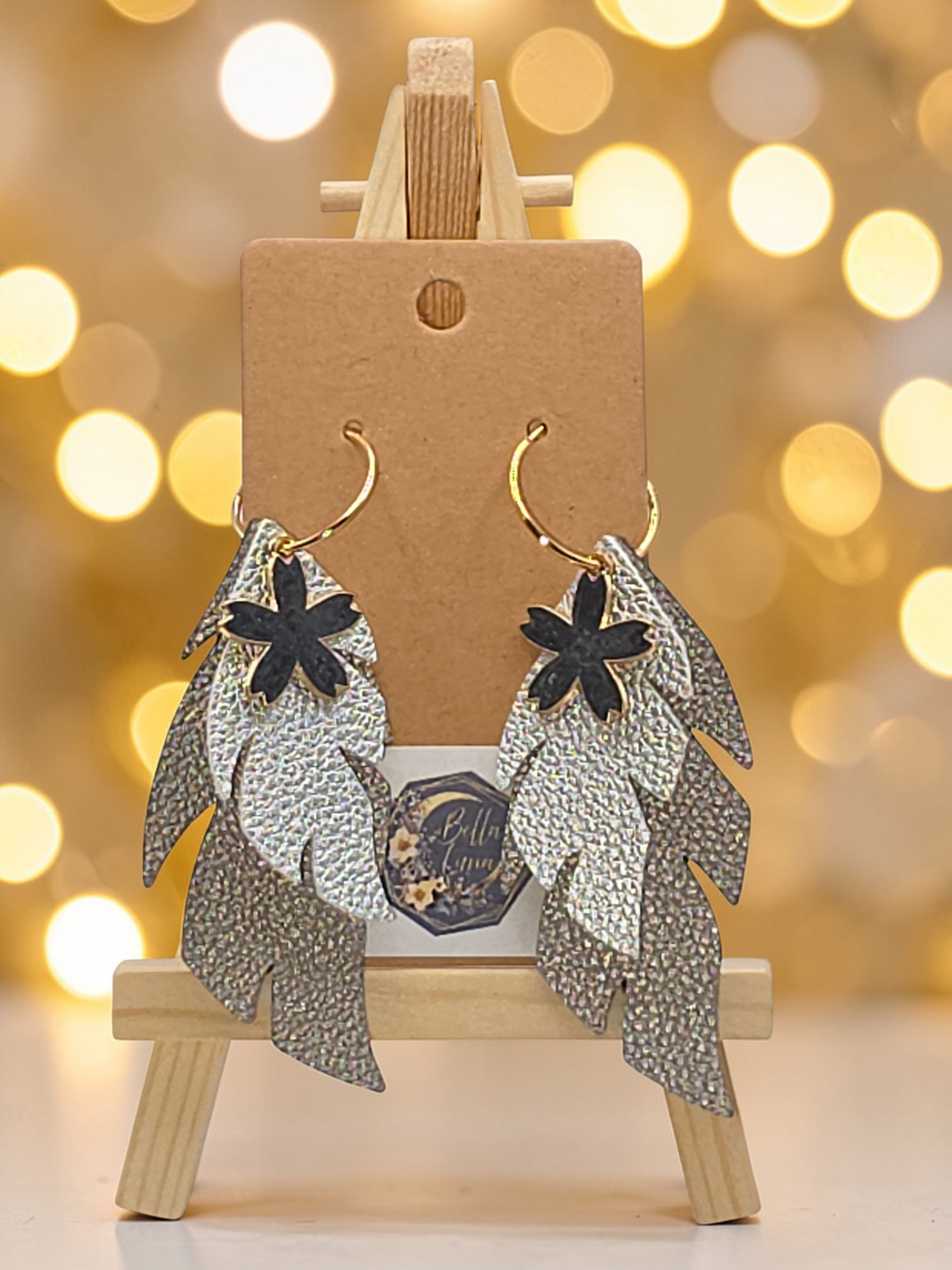 Dark Gray & Light Gray Statement Earrings