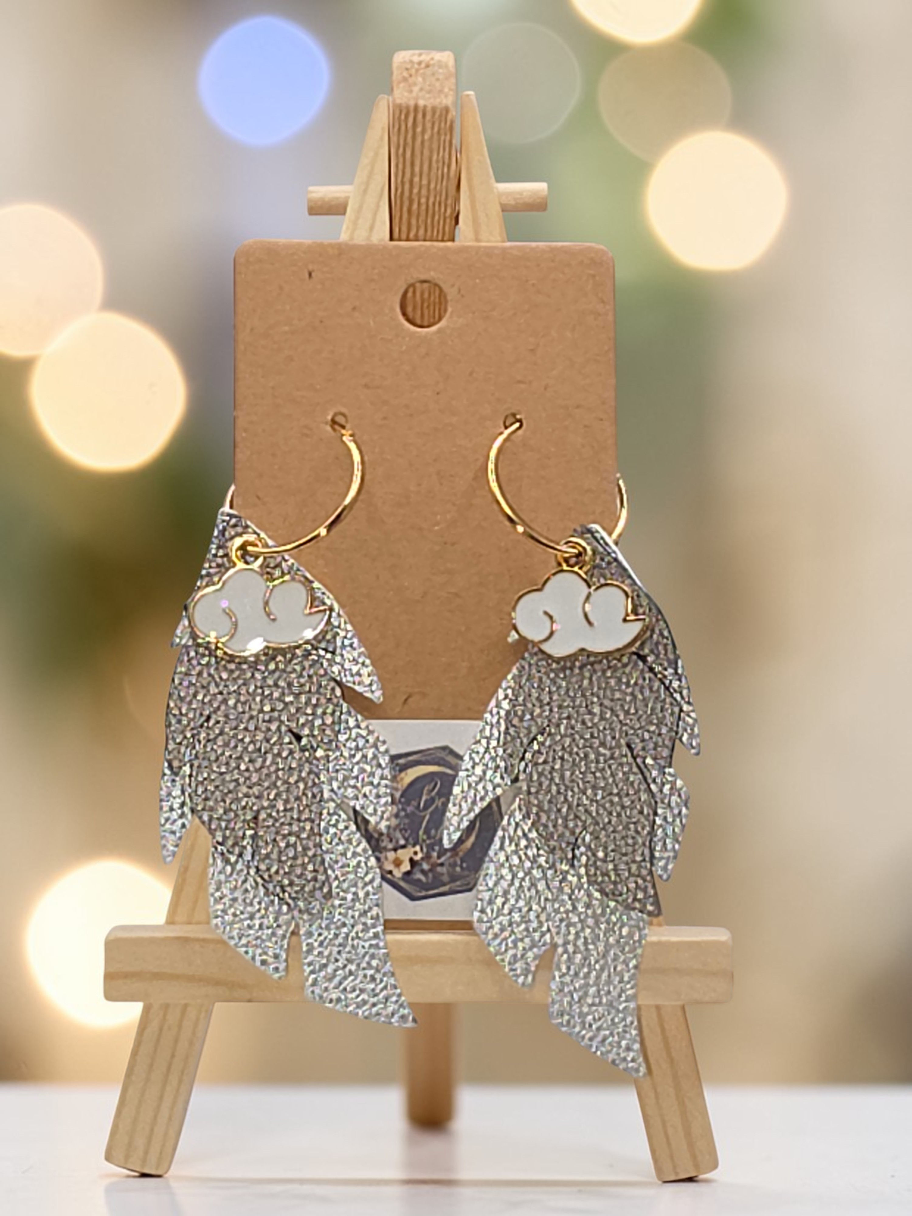 Light Gray & Dark Gray Statement Earrings