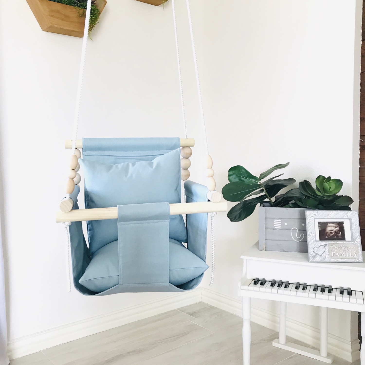 Thumbnail: Light Blue High back Baby Swing