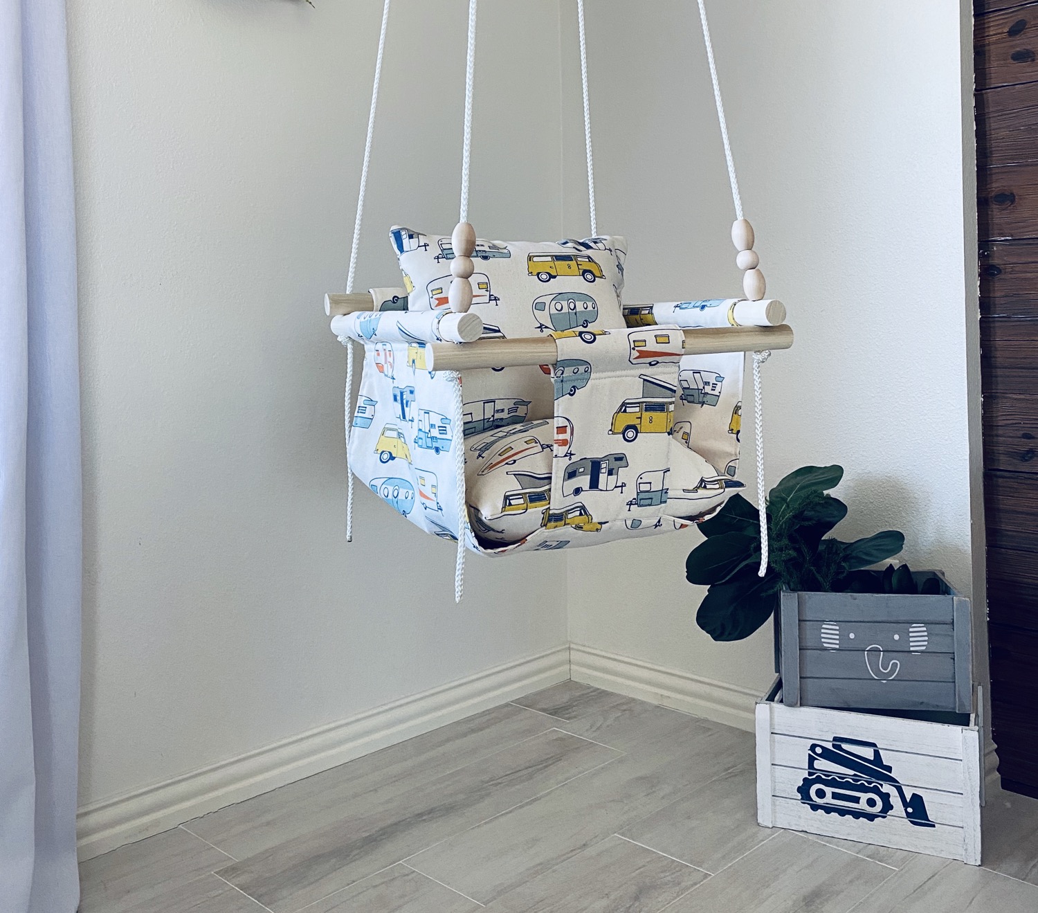 Thumbnail: Vintage Campers Regular Back Baby Swing