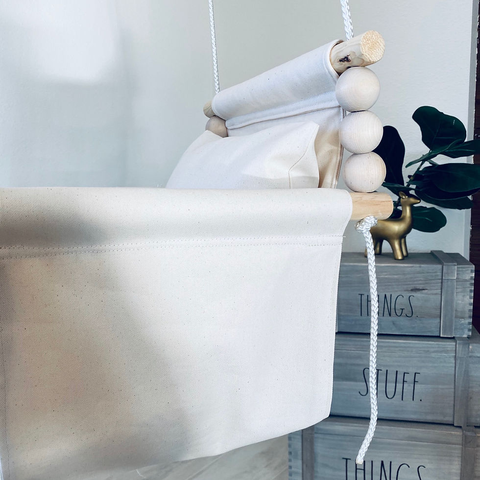 Thumbnail: Natural Linen High back Baby Swing