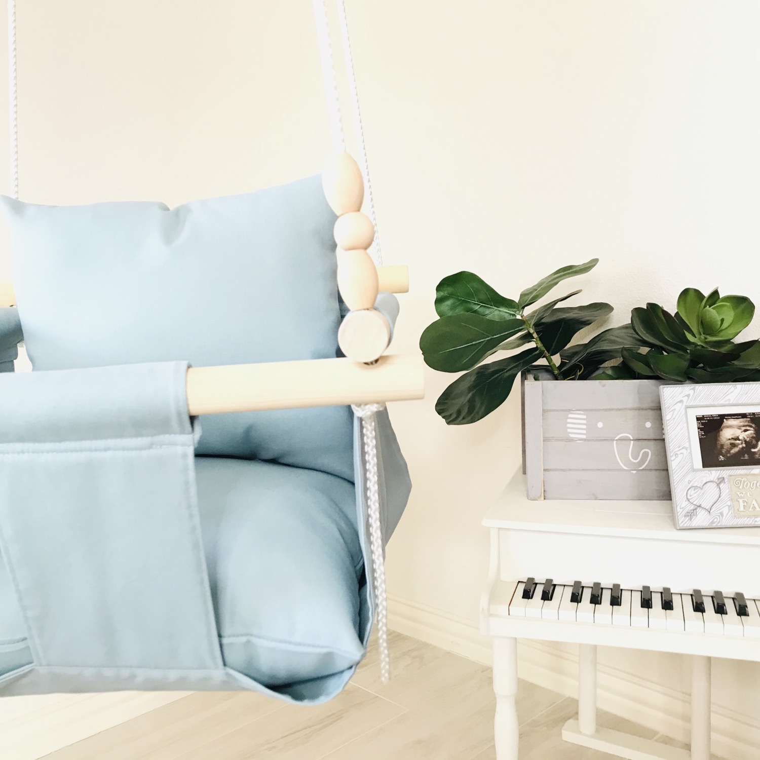 Thumbnail: Light Blue Regular Back Baby Swing