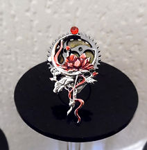 bague steampunk lotus rouge