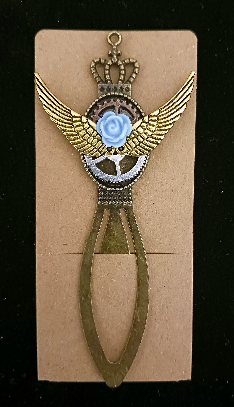 marque-page steampunk ailes et rose