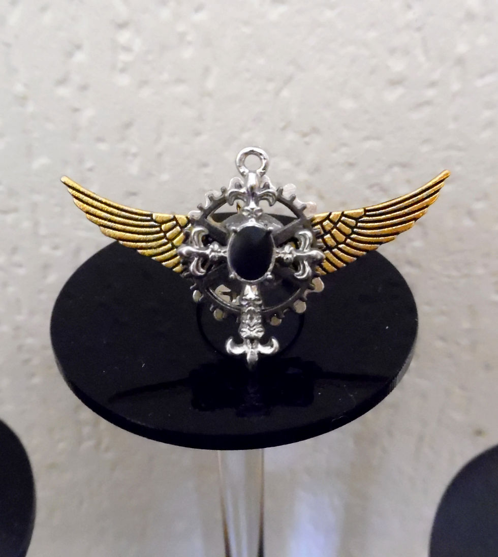 bague steampunk croix ailée