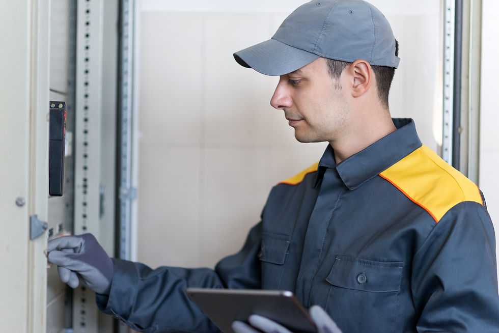 portrait of a man installing access control wall mount