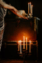 Vintage trunk and candles for event rental west virginia