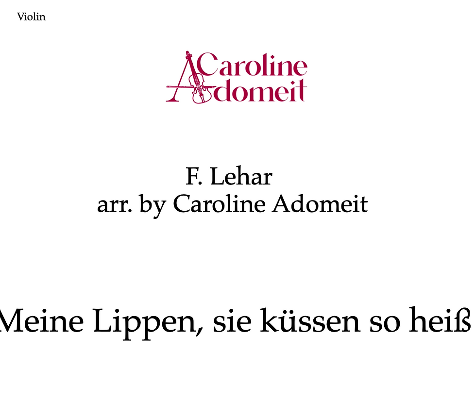 F. Lehar Meine Lippen küssen so heiss Sheet Music arr. by C. Adomeit