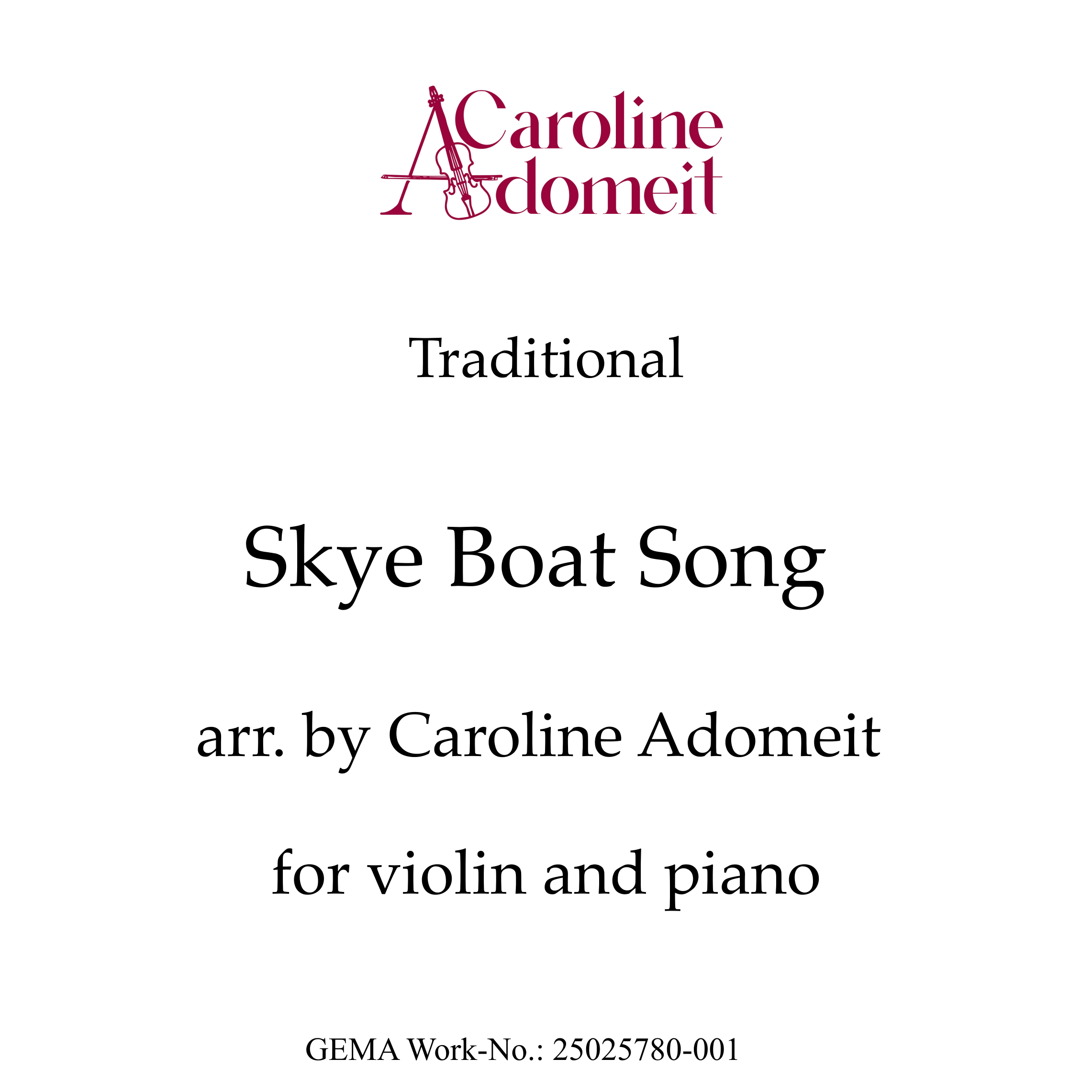 Skye Boat Song for violin and piano