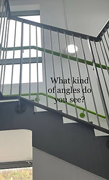 The picture shows a staircase and its angles