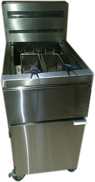 freidora de dos pusos en acero inoxidabl, automartica