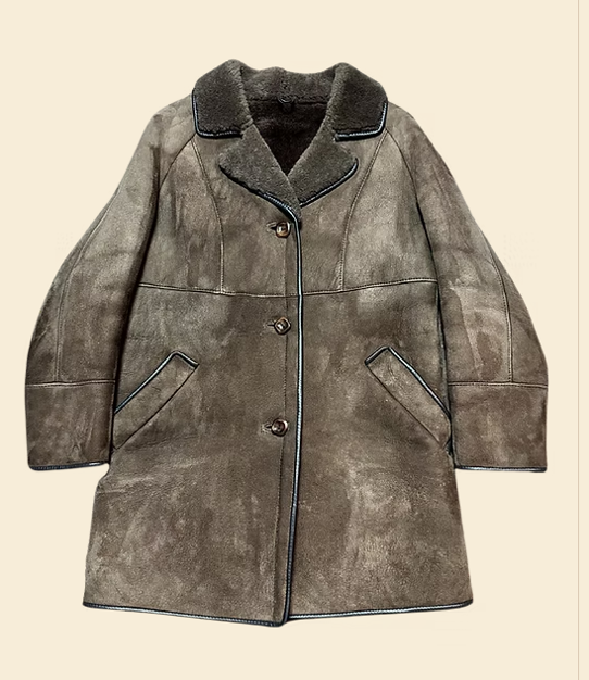 70s Woolea Sheepskin Coat | Vintage Brown | UK 14/16 | Winter Classic