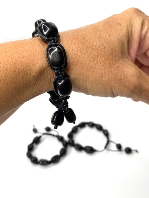 Thumbnail: Shungite Stone Wrapped Bracelet Adjustable