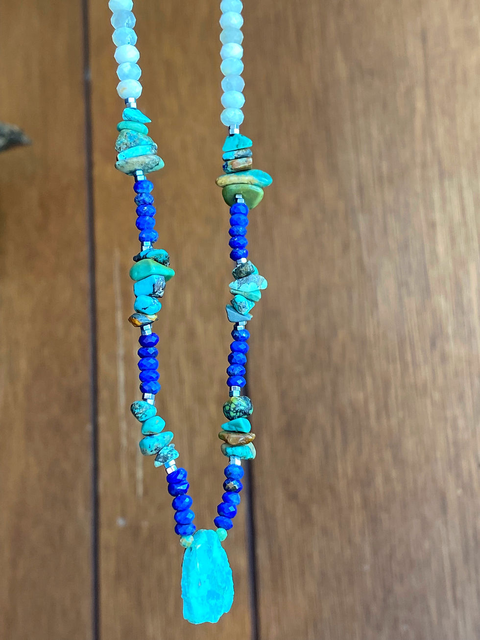Thumbnail: Lapis Lazuli + Turquoise + Moonstone Necklace