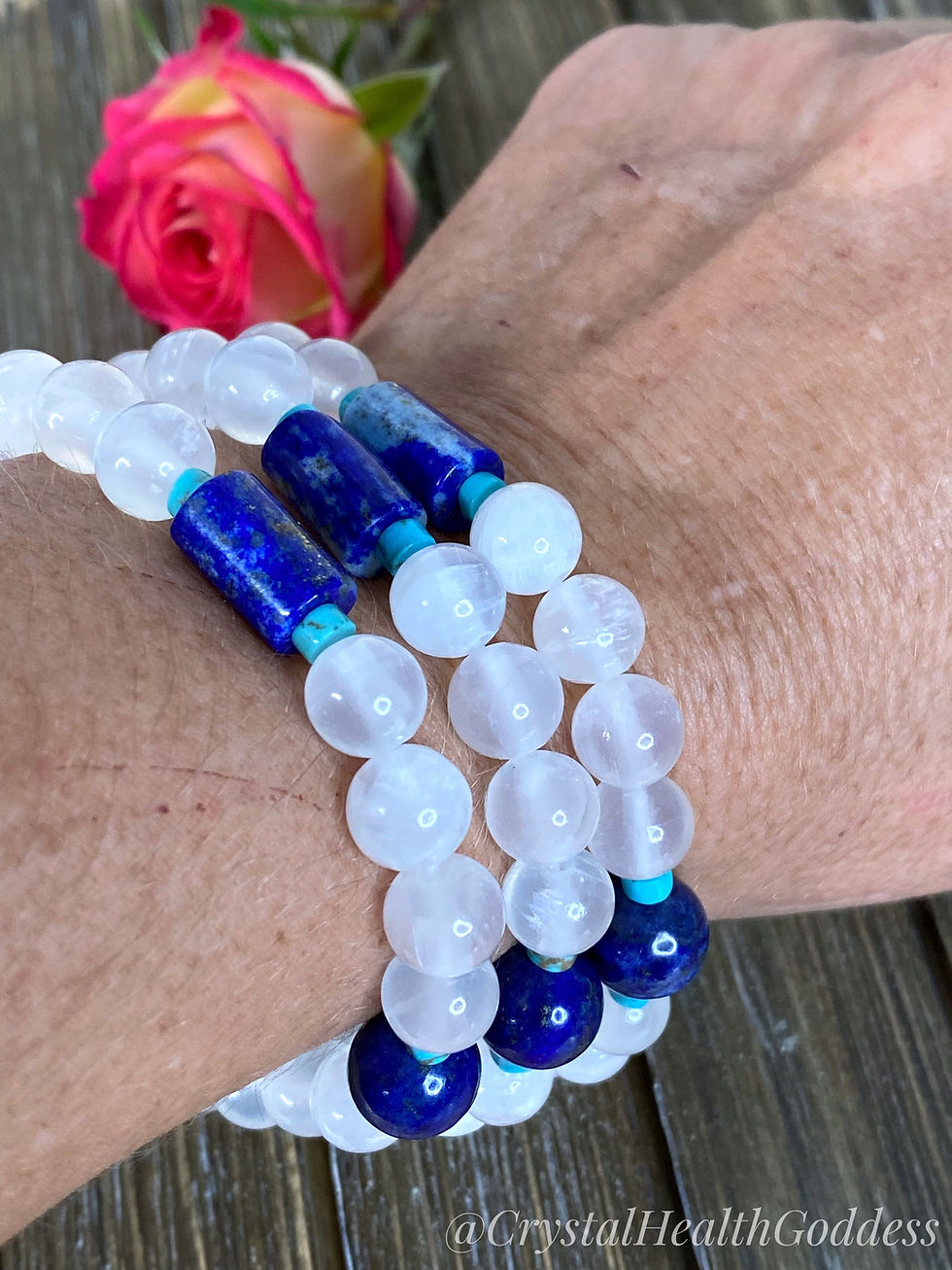 Thumbnail: Selenite Lapis lazuli Turquoise Bracelet