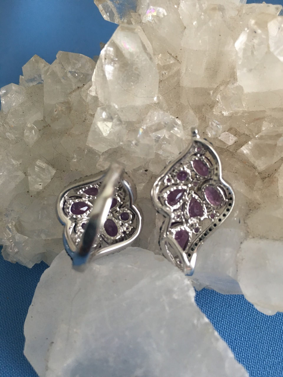 Thumbnail: Amethyst Black Sapphire Fine Jewelry Set (Ring and Pendant) 