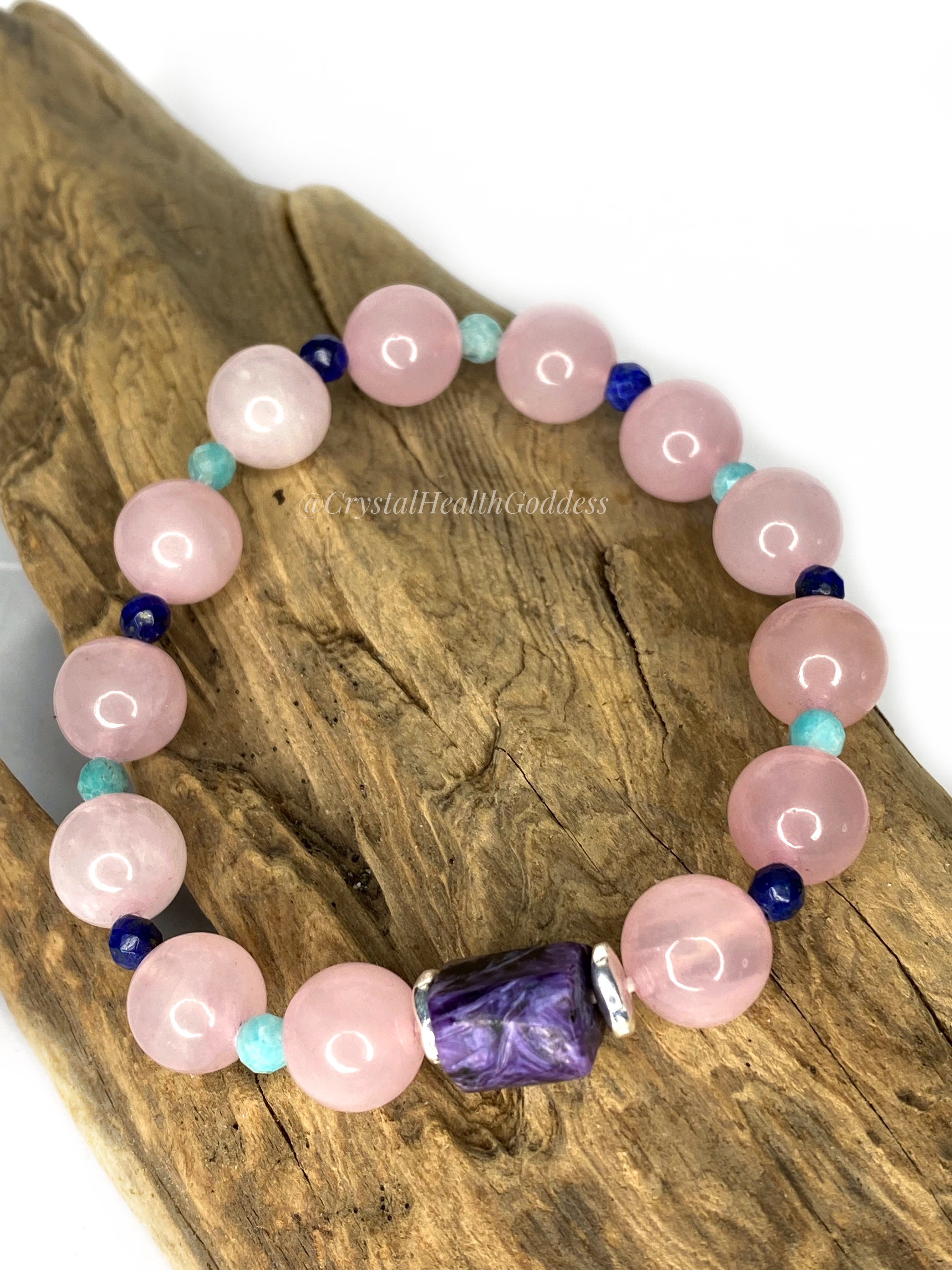 Rose Quartz Charoite Bracelet