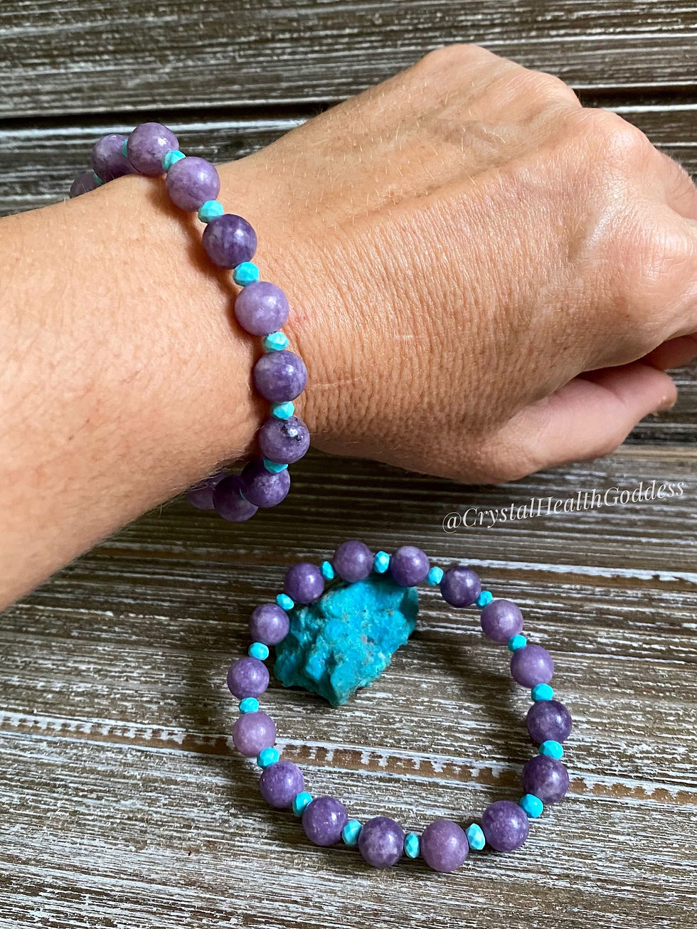 Thumbnail: Lepidolite with Turquoise Bracelet