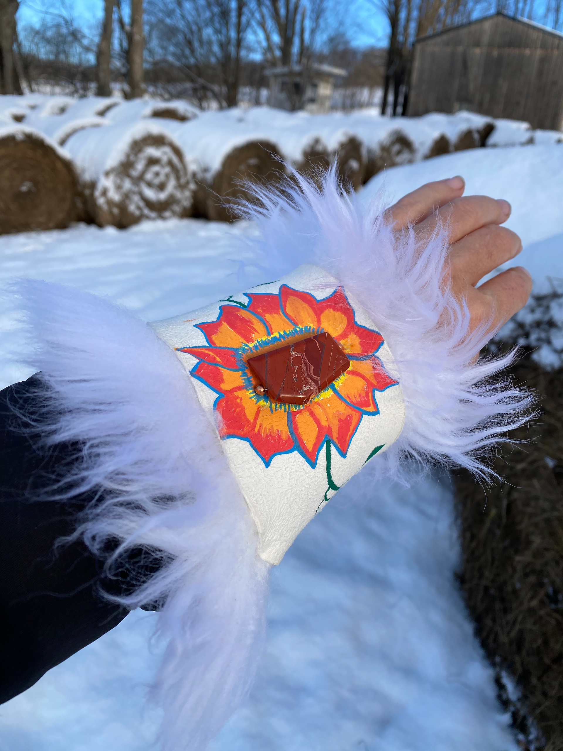 Sheepskin Pain Management Wearables With Healing Crystals