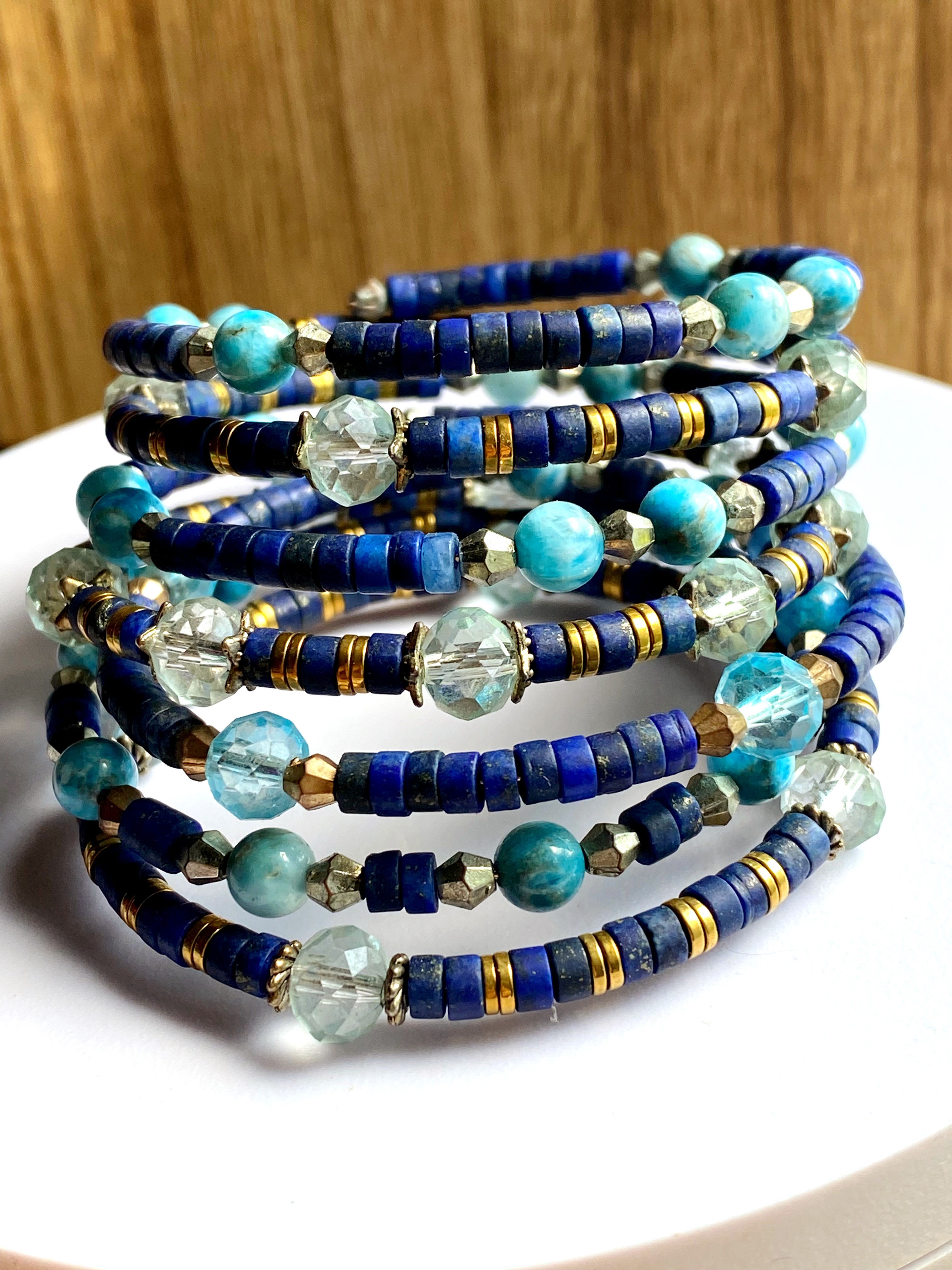 Lapis Lazuli Multi Gemstone Wrap Bracelet