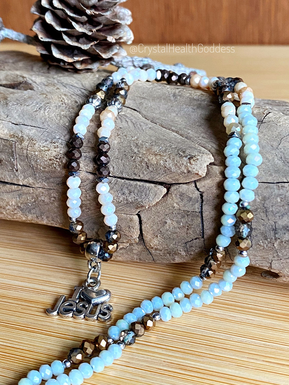 Thumbnail: I Love Jesus Christian Necklace with Austrian Crystals