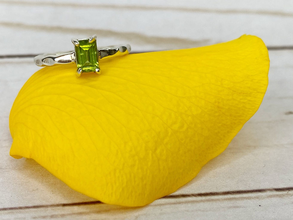 Thumbnail: Green Peridot Engagement Ring Size 7