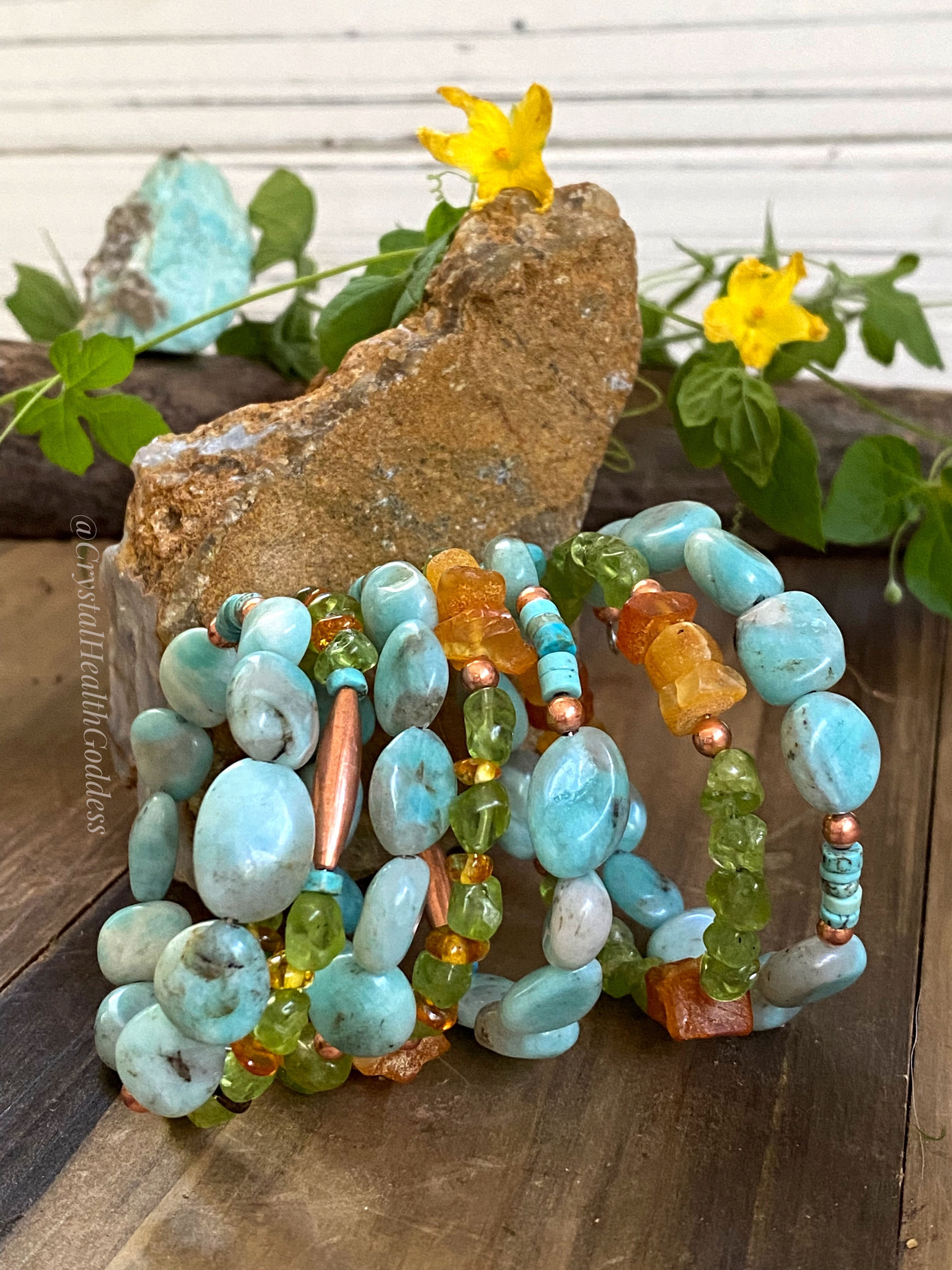 Baltic Amber Blue Ocean Bracelet